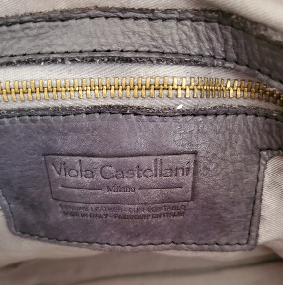 Viola Castellani Italian woven leather bag Navy - Picture 7 of 16